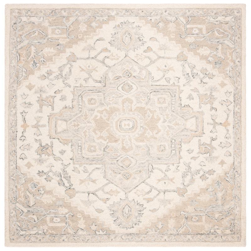 Barden Hand Tufted Oriental Indoor Rug, Square 5'