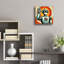 Art mural en verre épique 12 po x 12 po «Retro Robot Hello» par Rey Klimt