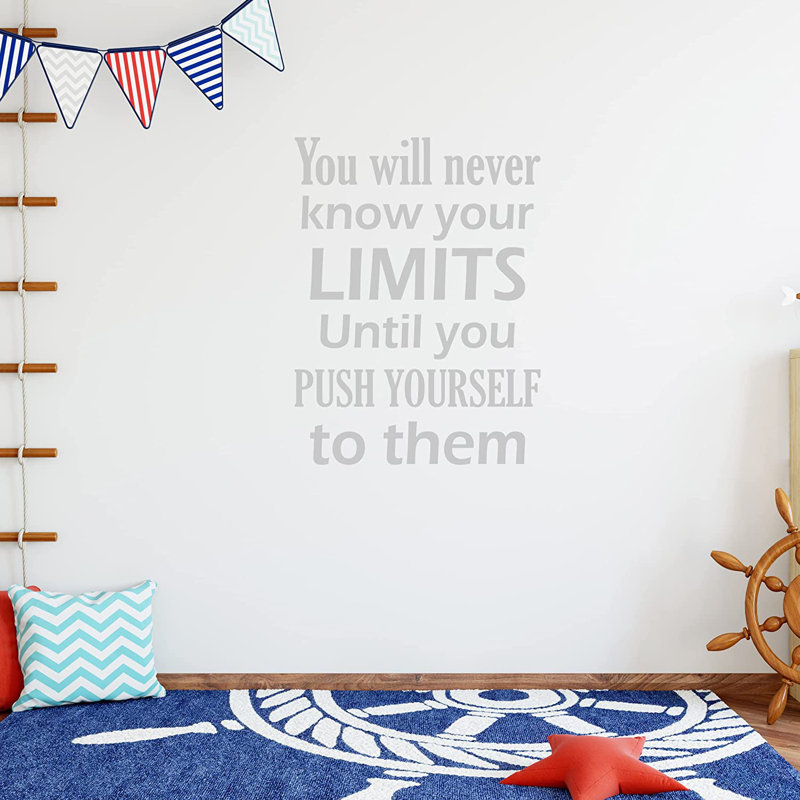 Adhésif décoratif «You Will Never Know Your Limits», Argent, H 22 po x l 16 po