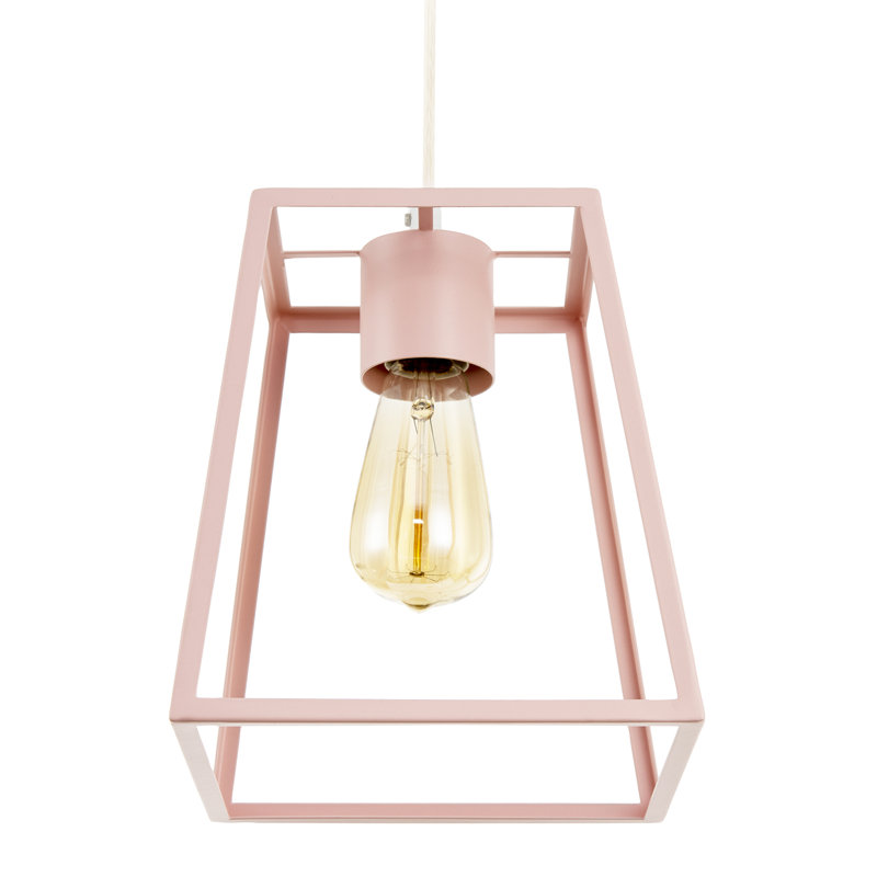 25 cm H Square Pendant Shade ( Screw On ), Pink
