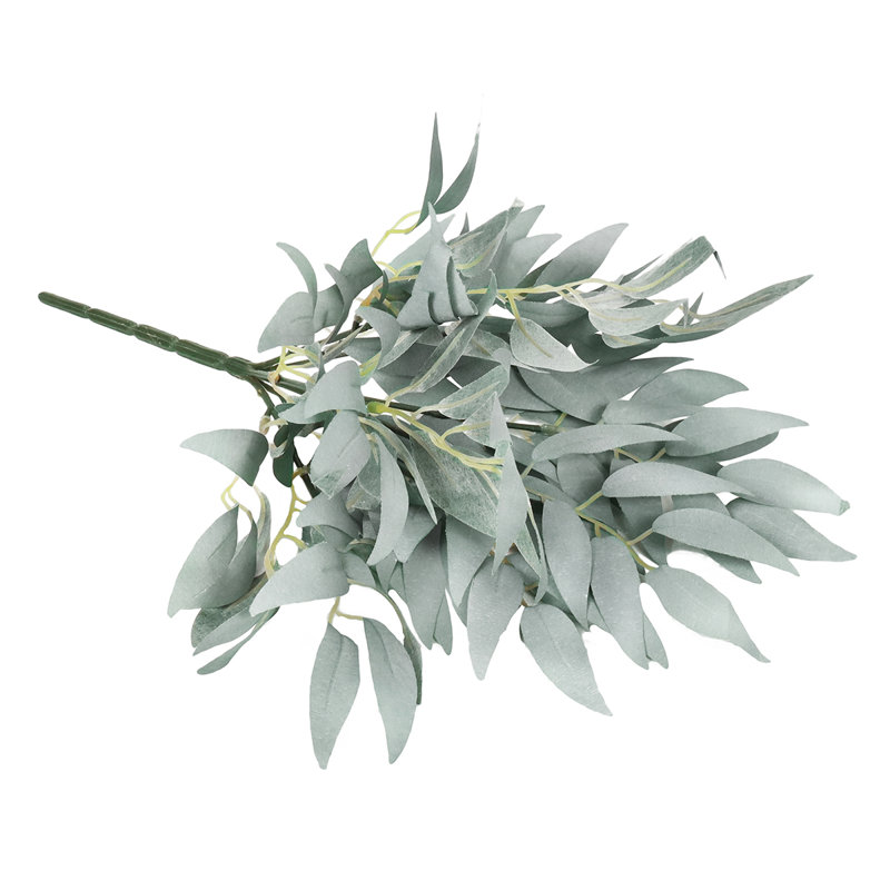 Branche de feuille de saule artificielle 14 po, Vert givré