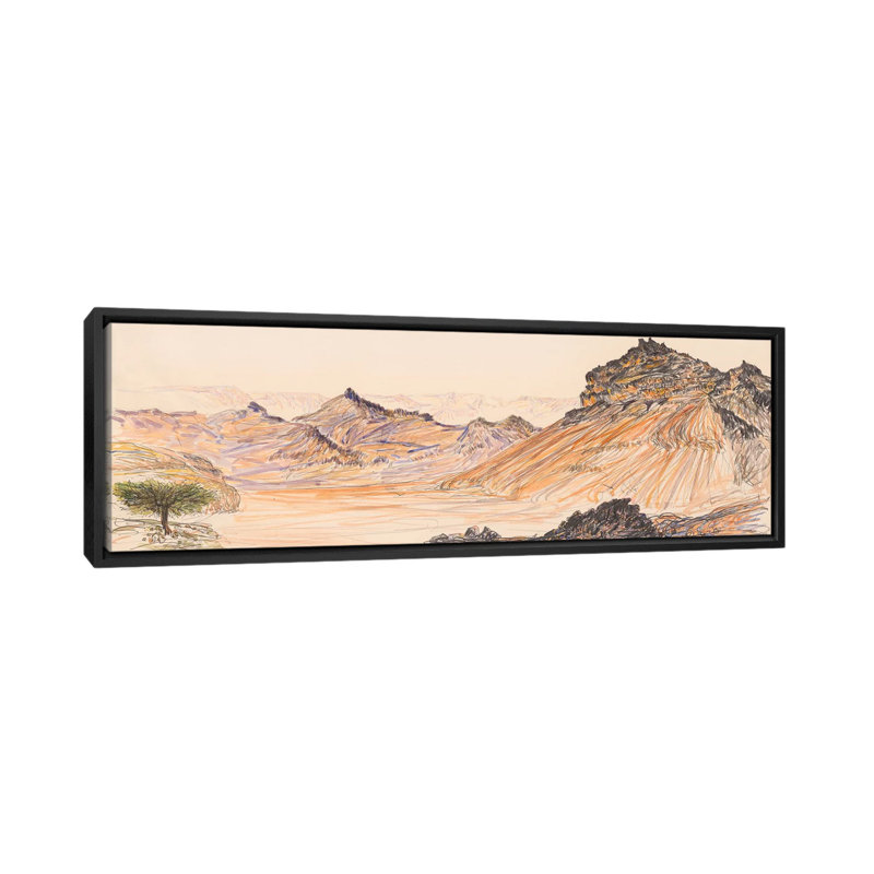 Nahal Gevanim by Itzu Rimmer - Panoramic Print on Canvas, 121.92 cm H x 40.64 cm W, Black Framed