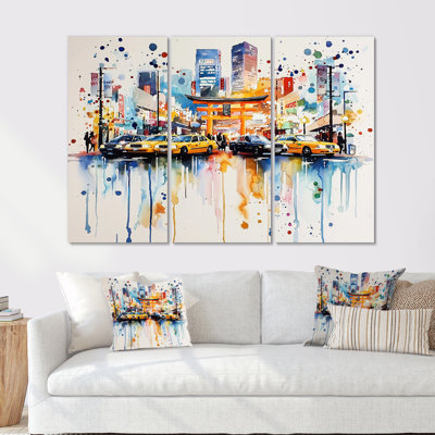 Neon Lights Of Manhattan Chinatown - Tokyo Wall Art Living Room Set