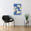 Zèbre dynamique bleu abstrait et minimaliste, art animalier contemporain-129007279