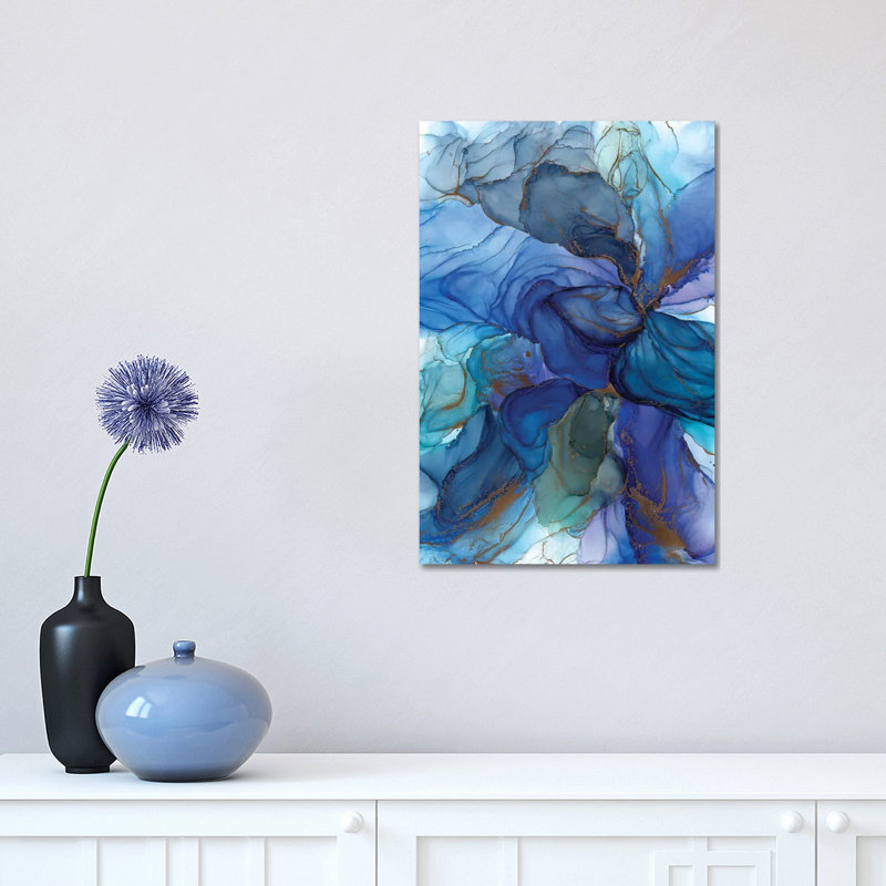 «Blues» par Monet & Manet Art Studio, reproduction d'art sur toile tendue, H 18 po x l 12 po x P 1,5 po