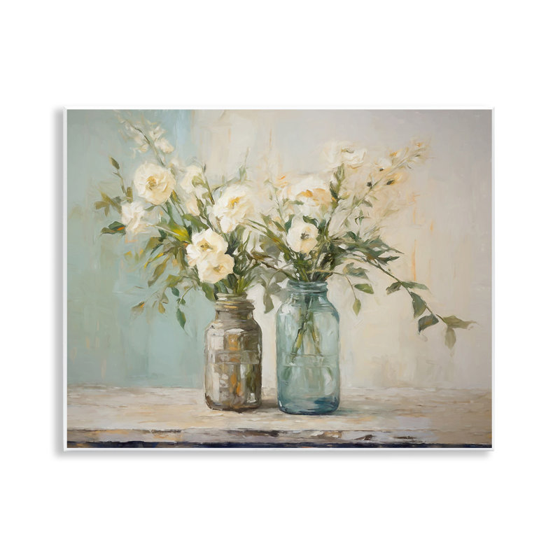Mason Jar Bouquet Wall Plaque Art by Ramona Murdock
