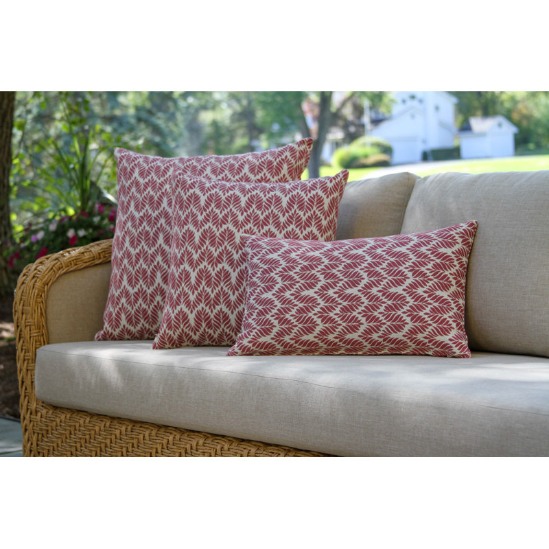 Travers Liza Pillow Cover & Insert Square in Red/Orange/White, 20" x 20"
