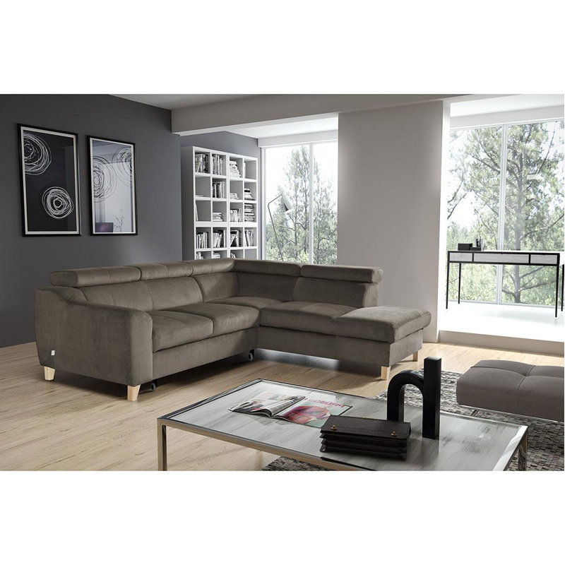 Avajane 4 Seater Sofa Bed, Yes, Stone Grey, Right Hand Facing