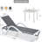 Adjustable Aluminum Chaise Lounge Set ,All-Weather Pool Chair and Side Table (1 Lounge Chair+1 Plastic Table)-1864406819