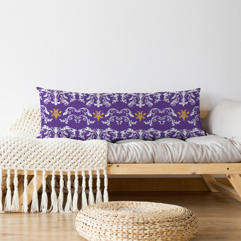 Polyester Medium Pillow, Microfiber, Purple/Ivory/Sunshine