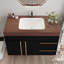 Meuble-lavabo flottant 36 po avec plateau en faux marbre et lavabo en céramique Aether-129751808
