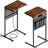 C-Shaped End Table With Charging Station And Storage Bag, Compact Side Table For Couch, Recliner, And Sofa, Ideal For Living Room And Bedroom