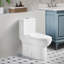 Toilette monobloc allongée au plancher 1,1 / 1,6 GPF à hauteur confort, certifiée CUPC, certifiée WaterSense, céramique, couleur blanche, siège à fermeture en douceur