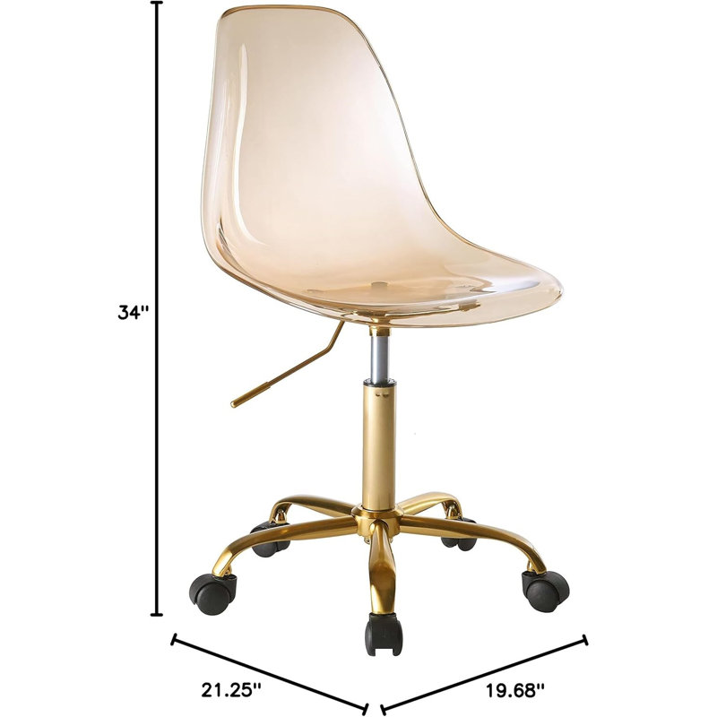 Chaise de travail roulante Mackendrick, Clair, Doré