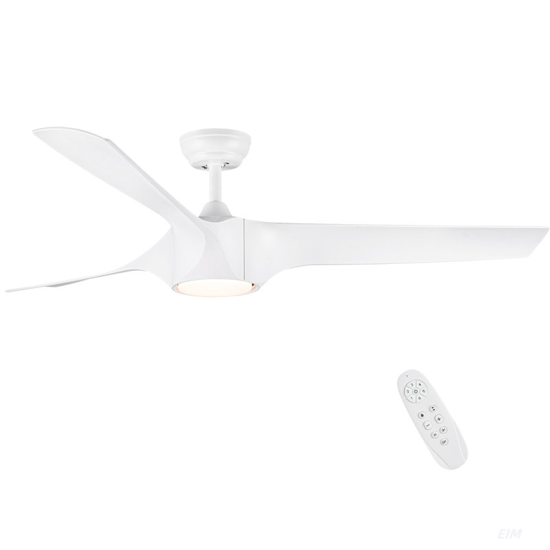 Ventilateur de plafond à DEL 56 pouces avec pales en ABS blanc