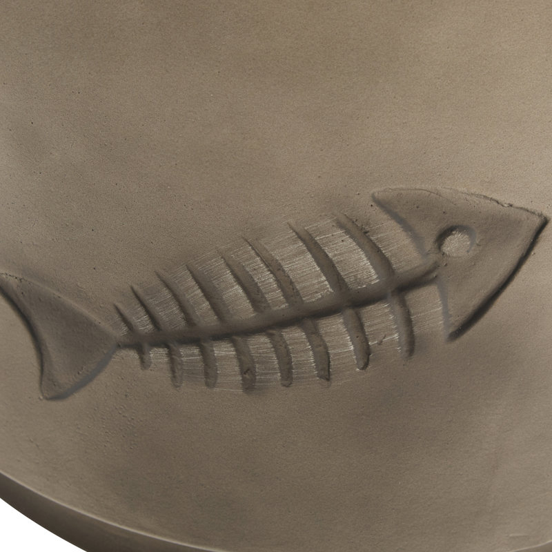 Table d'appoint 16 po en oxyde de magnésium - Poisson, élément décoratif élégant et pratique sans assemblage