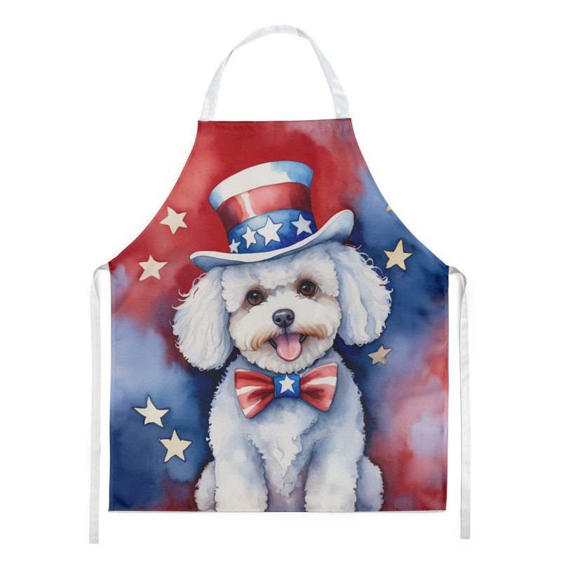 Patriotic American Apron, Bichon Frise