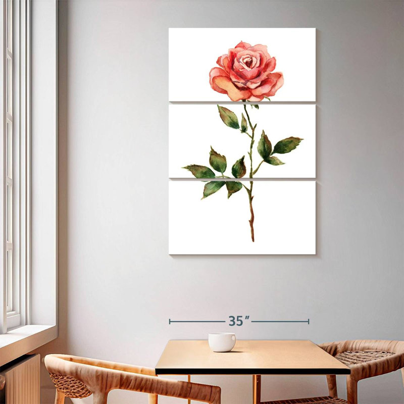 Single Rose, 65" H x 42" W