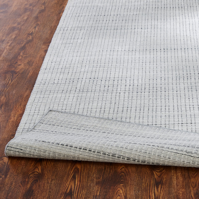 Sharnie Handmade Wool Plaid Area Rug, Rectangle 8' x 10'