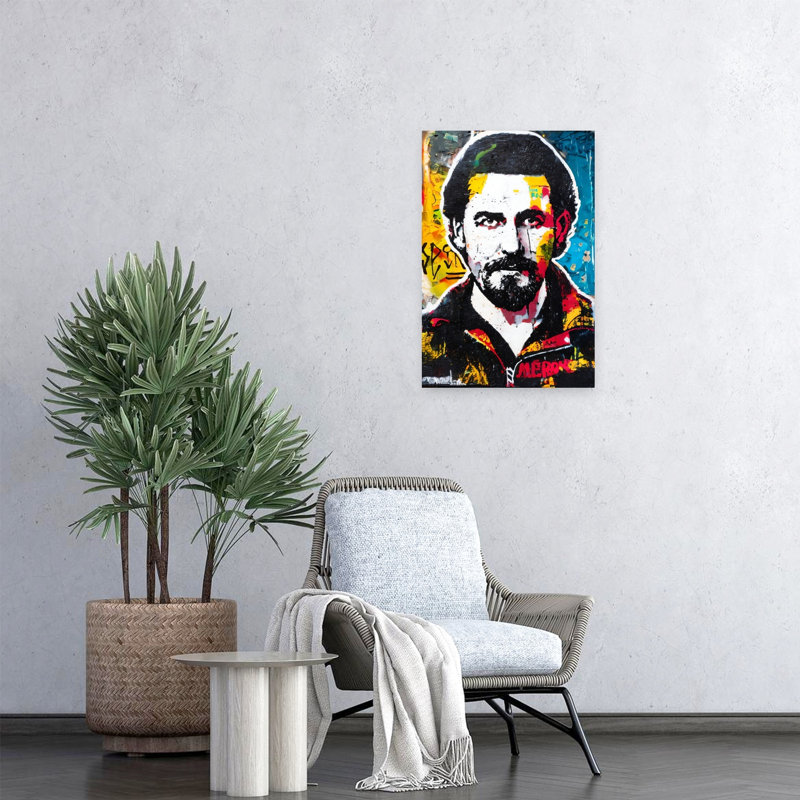 Vibrant Urban Portrait Modern Retro Contemporary Wall Art Print 1 Piece Wrapped Canvas Wall Art, 60.96cm H x 40.64cm W
