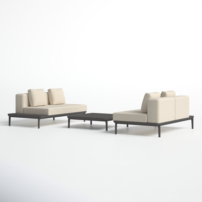 Filmore 4 - Person Modular Patio Conversation Sets with Cushions