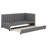 Twin Size Upholstered Daybed With Trundle, Linen Fabric Sofa Bed Frame, No Box Spring Needed-642052182