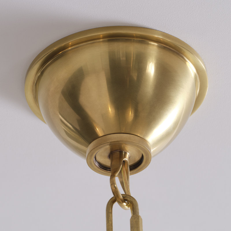 Griffin 6 - Light Chandelier, Hand-Rubbed Antique Brass