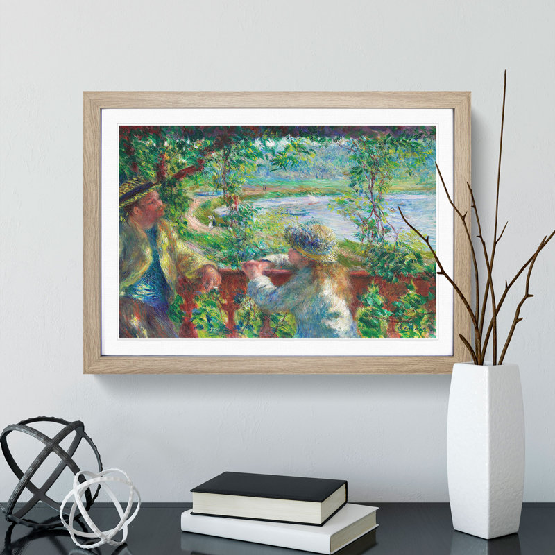 Near the Lake by Pierre-Auguste Renoir - Picture Frame Painting, 27cm H x 36cm W x 2cm D, Oak Framed