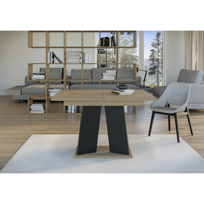 Extendable Dining Table Alekzander, Brown/Black