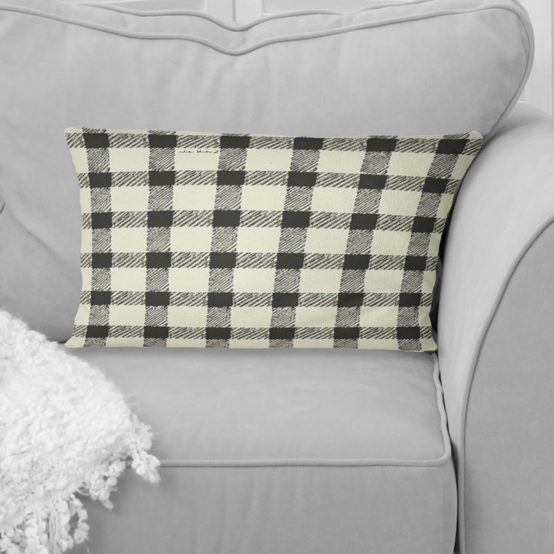 Coussin noir moderne Houndstooth III - moderne