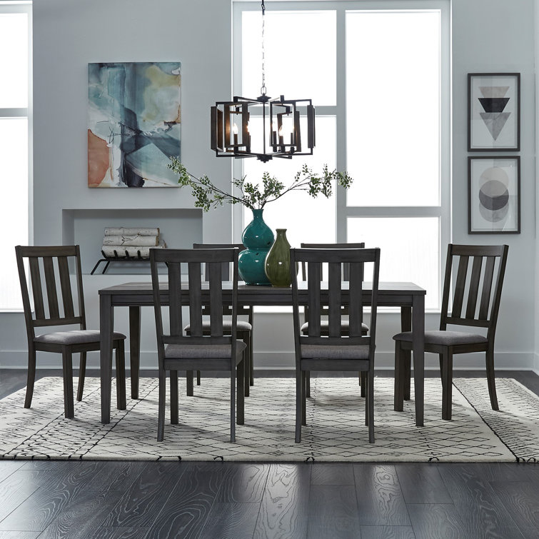 Larzelere Rectangular Table Set w/ Upholstered Chairs