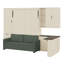 Lit escamotable avec rangement hydraulique, canapé, tablettes et tiroirs, éclairage DEL / USB-697444475