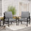 Chaise de patio en métal avec coussins Argirios (ensemble de 2)