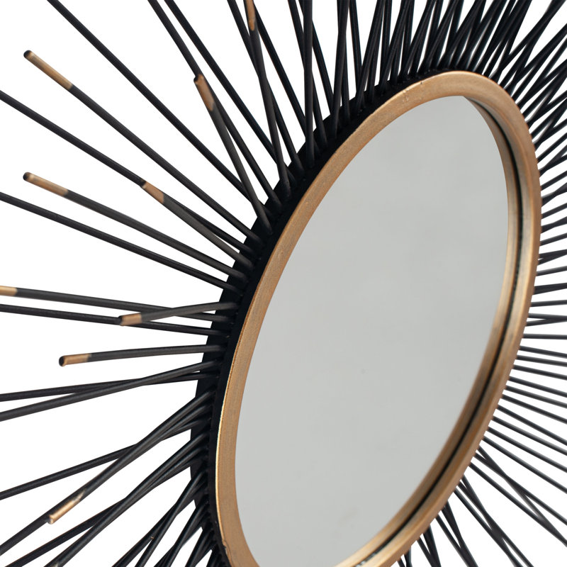 Valeer Metal Flat Wall Mirror, Black