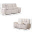 Ensemble de salon inclinable électrique en microfibre 2 pièces avec console et bandes lumineuses ambiantes Roland-131077966