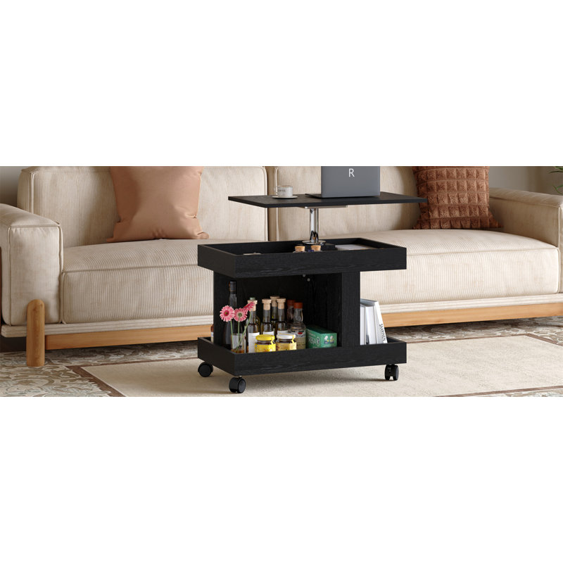 Petite table basse à roulettes, Noir