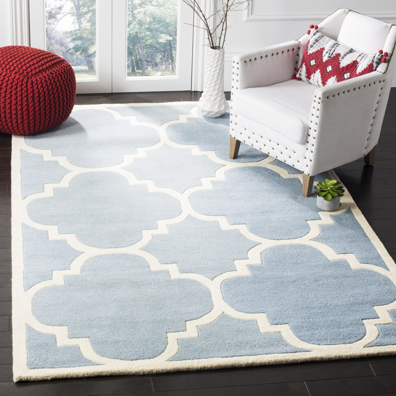 Carolene Hand Tufted Wool Geometric Rug, Rectangle 8'9" x 12'