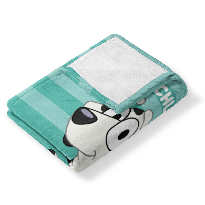 Chloe Silk Touch Kids Throw Blanket, 50" x 60", Turquoise and White