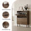 Armoire à chaussures à tiroir rabattable avec panneau rainuré