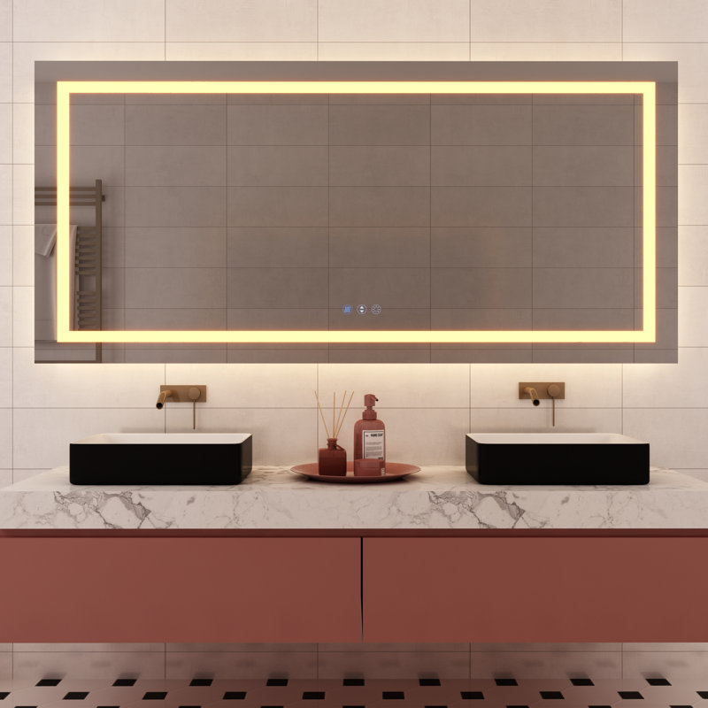 Ulrika Flat LED Mirror, Rectangle, 72" x 36"