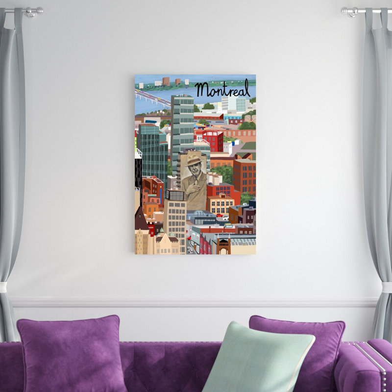 Vue d'en haut Montréal, H 36 po x l 24 po