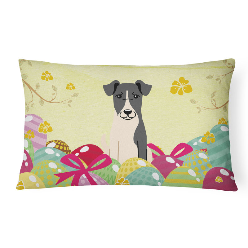 Easter Eggs Outdoor Throw Pillow
