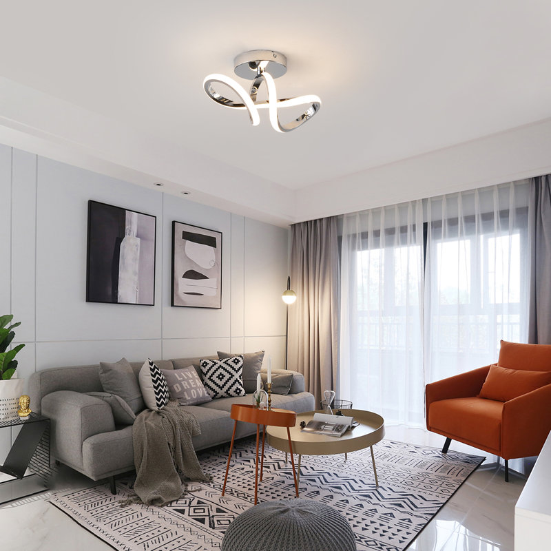 28cm 1-Light Unique/Statement Geometric LED Flush Mount