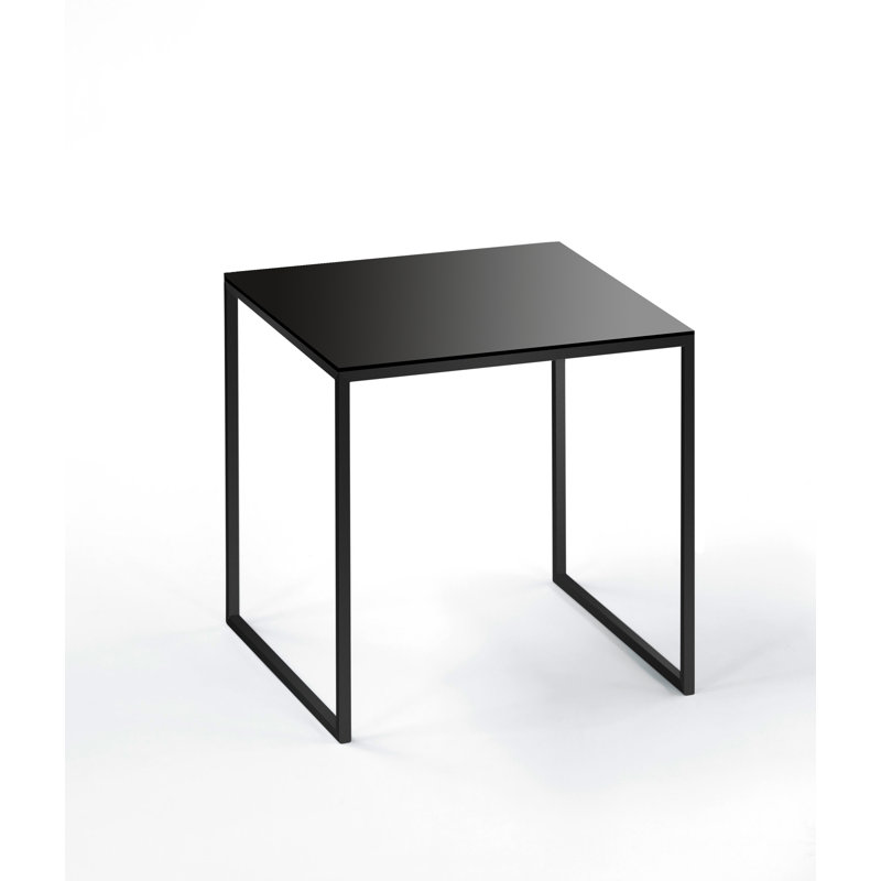 Solid Wood End Table, 46 cm H x 45 cm W x 45 cm D, Black