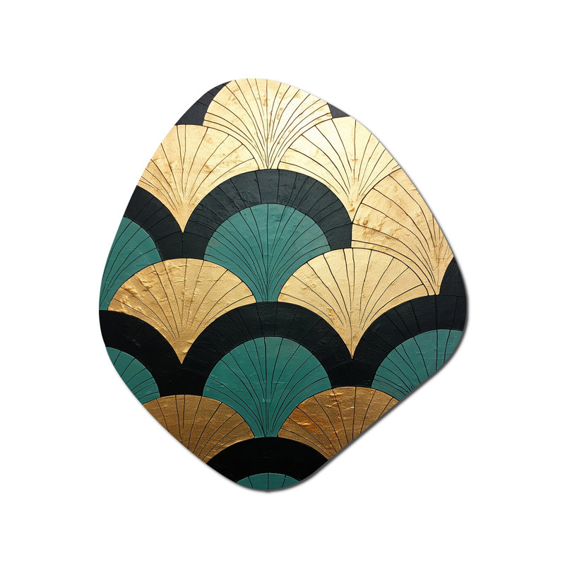 «Derby - Abstract Shapes Unique Shape Large», reproduction d'art asymétrique moderne, H 28 po x l 25 po