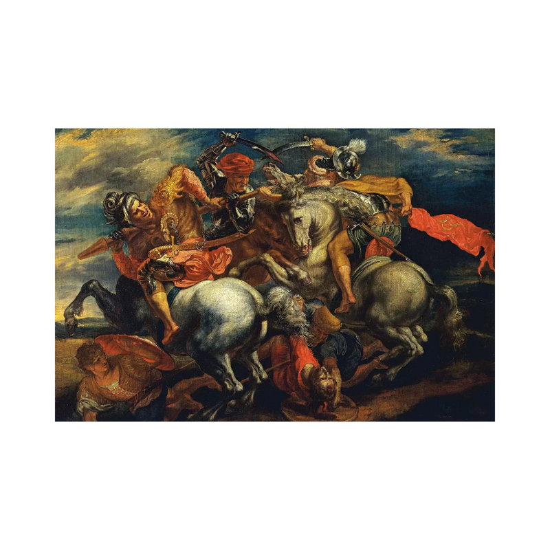 The Battle Of Anghiari (The Fight For The Standard) by Peter Paul Rubens - Wrapped Canvas Painting, 20.32 cm H x 30.48 cm W