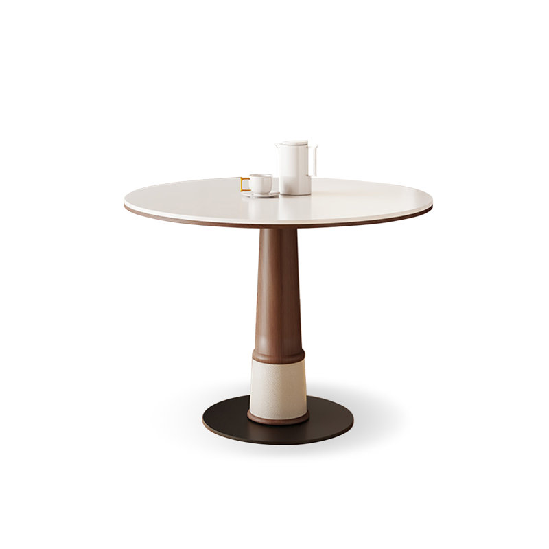 Table de salle à manger blanche, H 29,53 po x L 31,5 po x l 31,5 po, Blanc, Blanc / Brun