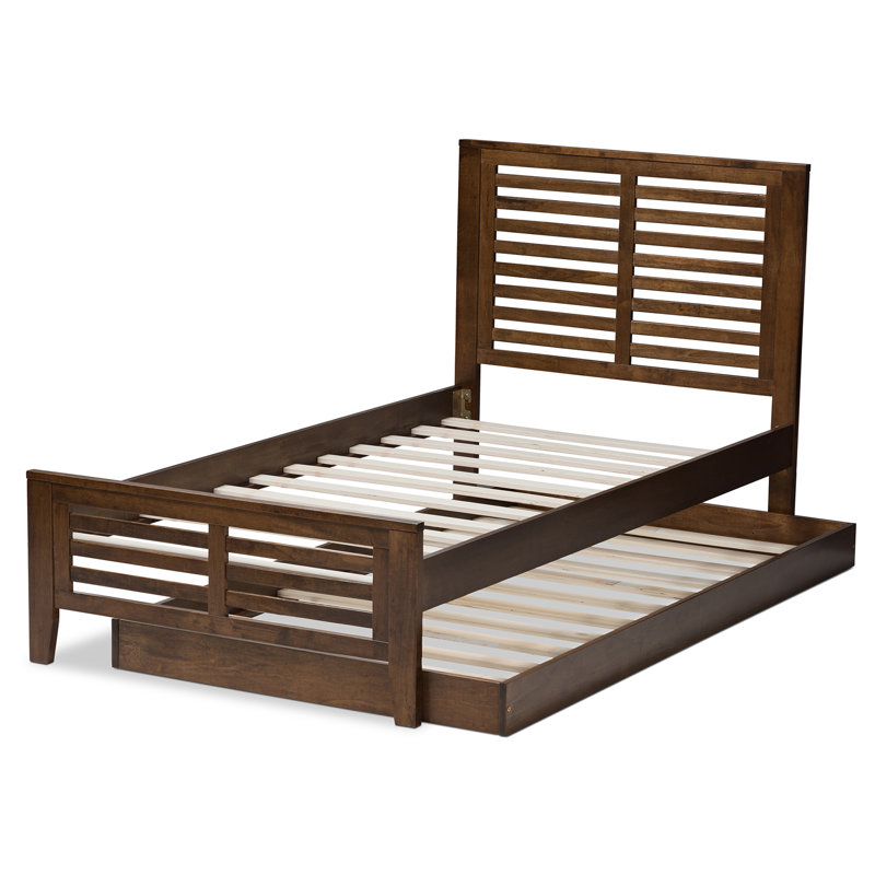 Lit plateforme simple Keitra, Brun