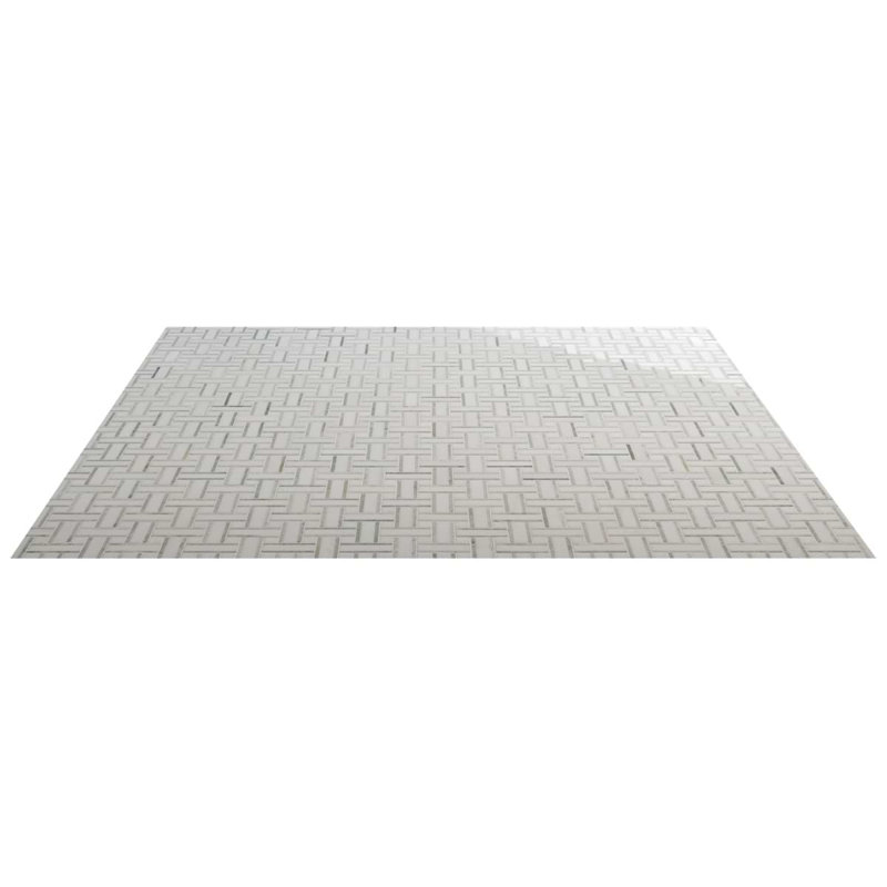 Twine 1x3 Basketweave Polished Marble Mosaic Tile, Olive Grove