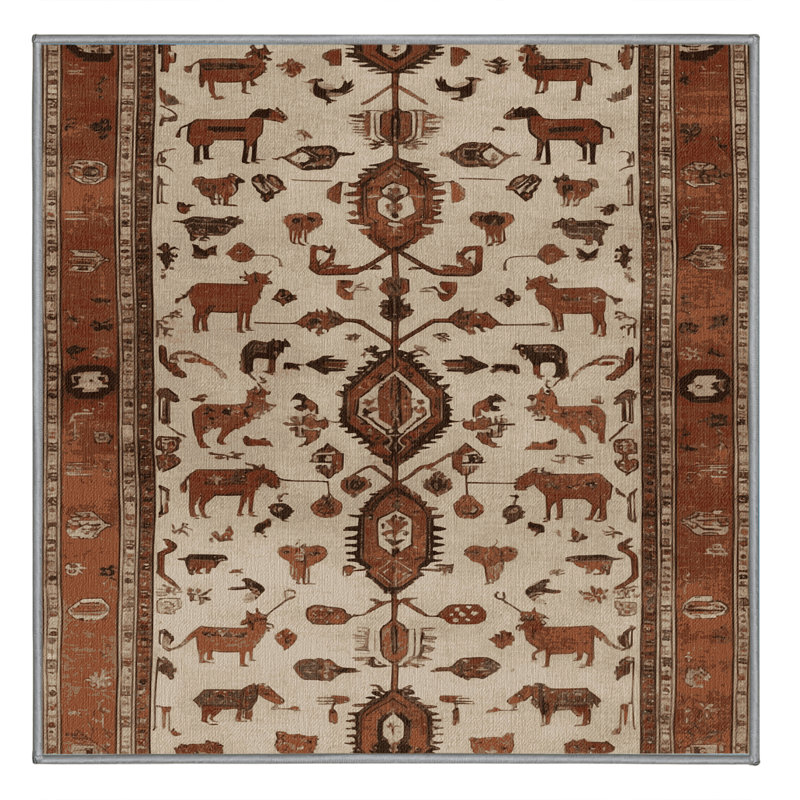 Tapis persan gris lavable à la machine, Carré 3 pi